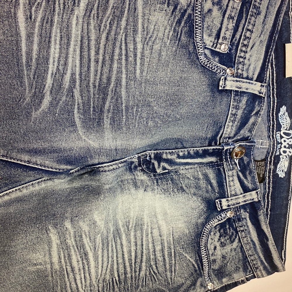 SKINNY DEEP BLUE JEANS SIZE 15! WASH OFF BLUE!! - Picture 6 of 9